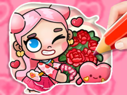 Gêm Llyfr Lliwio: Avatar Valentine's  ar-lein