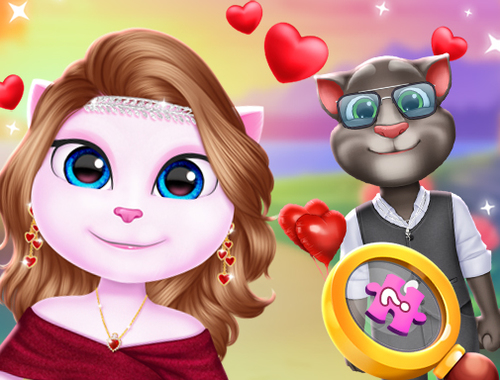 Gêm Pâr Kitty Valentine hyfryd  ar-lein