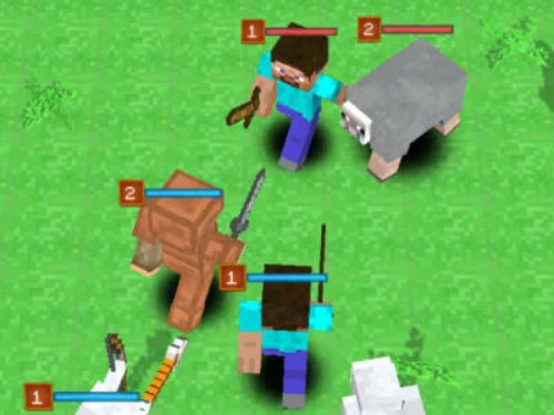 Gêm Minecraft: Creu anghenfil ac ymladd!  ar-lein