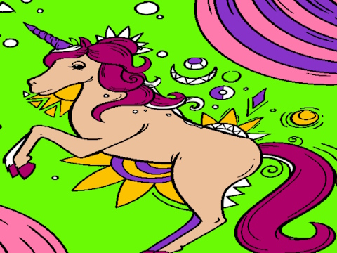 Gêm Tudalennau lliwio unicorn hudol  ar-lein