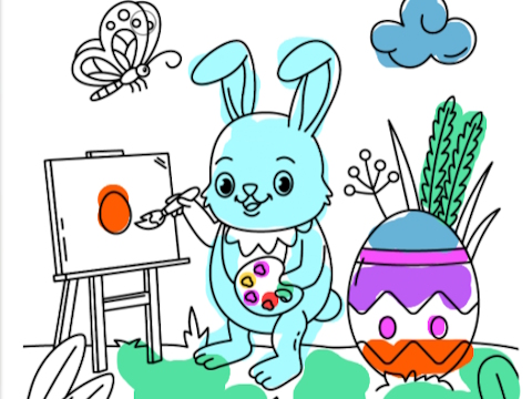 Gêm Llyfr Lliwio Bunny y Pasg  ar-lein