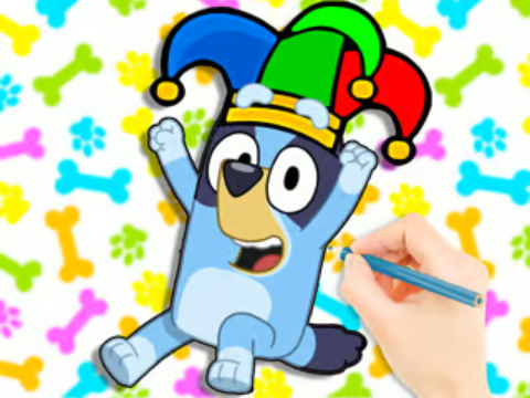 Gêm Llyfr Lliwio: Clown Bluey  ar-lein