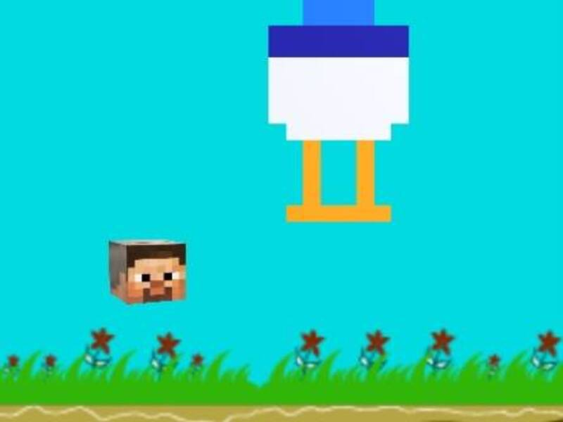 Gêm Joci cyw iâr flappy minecraft ar-lein