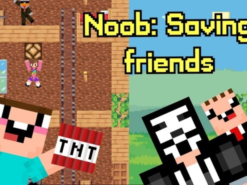 Gêm Noob: arbed ffrindiau ar-lein
