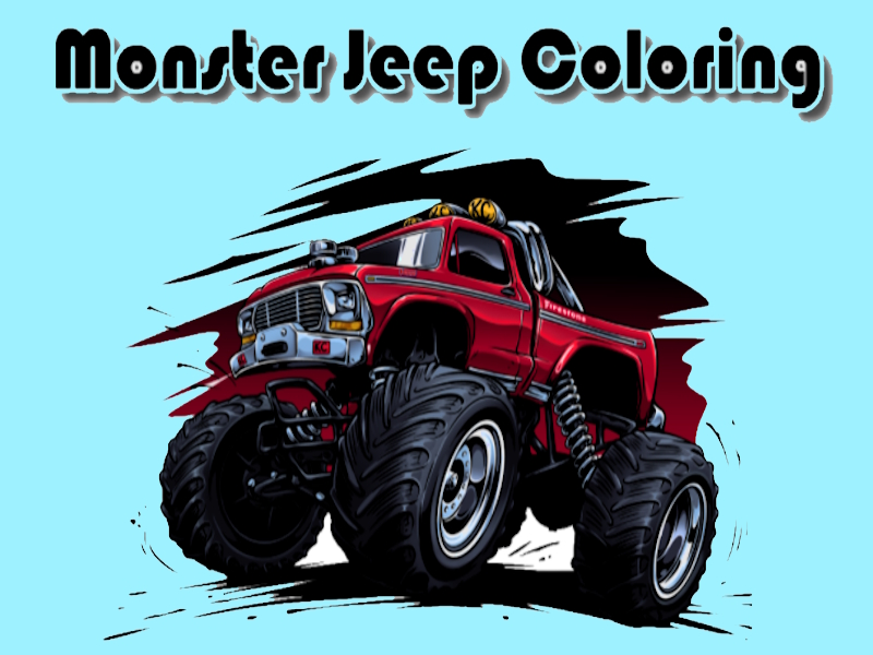 Gêm Lliwio jeep anghenfil ar-lein