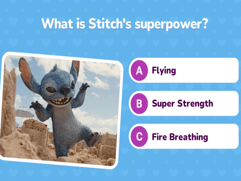 Gêm Her Cwis Lilo & Stitch ar-lein