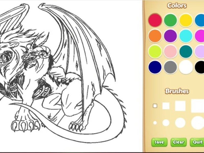 Gêm Llyfr Lliwio Dragon Chimera ar-lein