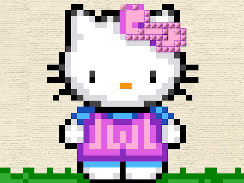 Gêm Helo pwyth croes Kitty ar-lein